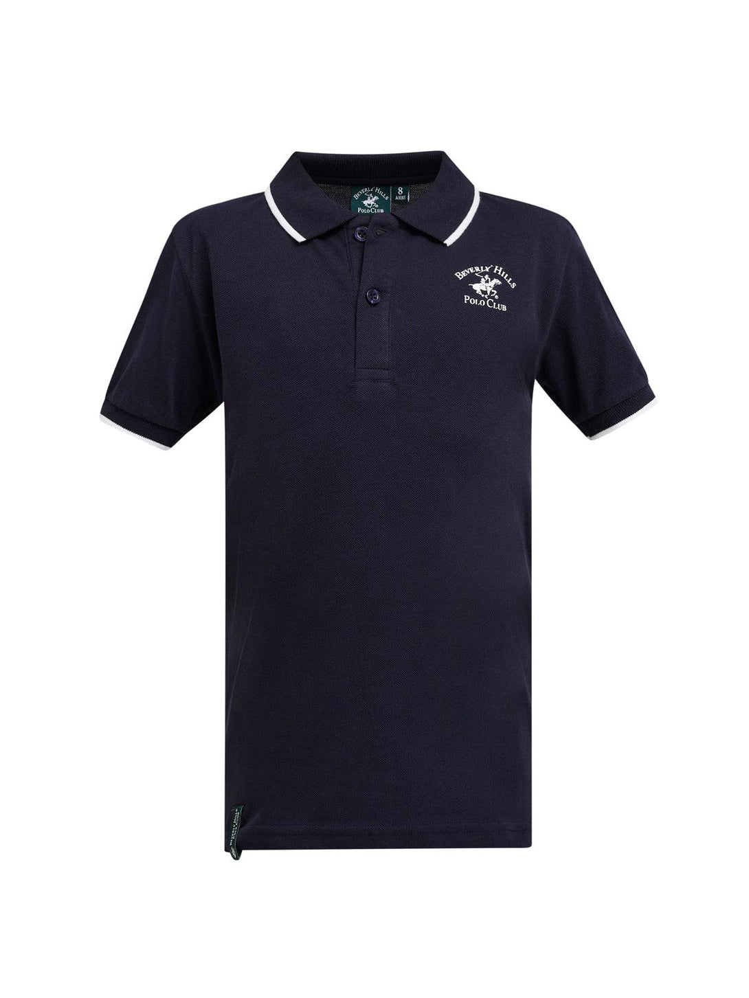 Beverly Hills Polo Club UK-JUNIOR TIPPED POLO PONY POLO SHIRT NAVY