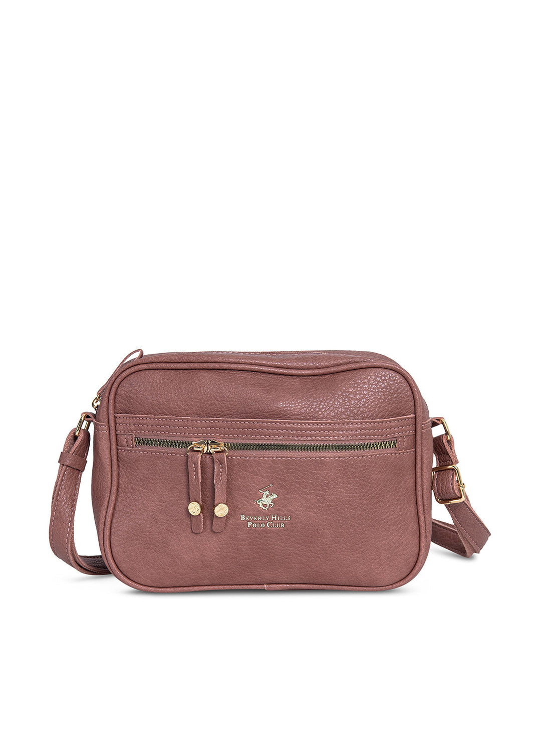 Beverly Hills Polo Club UK-LEATHER LOOK SLING BAG PINK