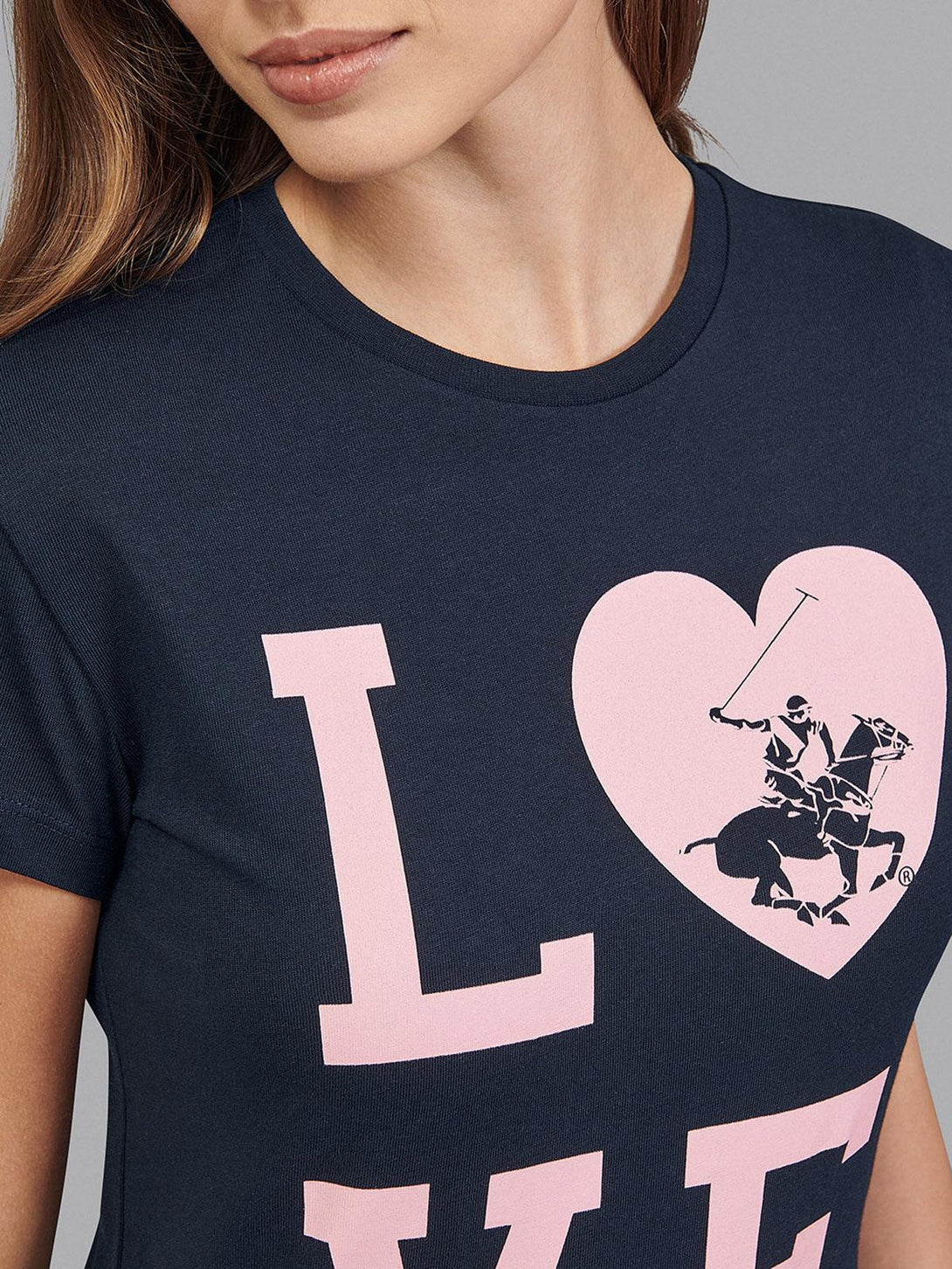 Beverly Hills Polo Club UK-LOVE LOGO T-SHIRT NAVY