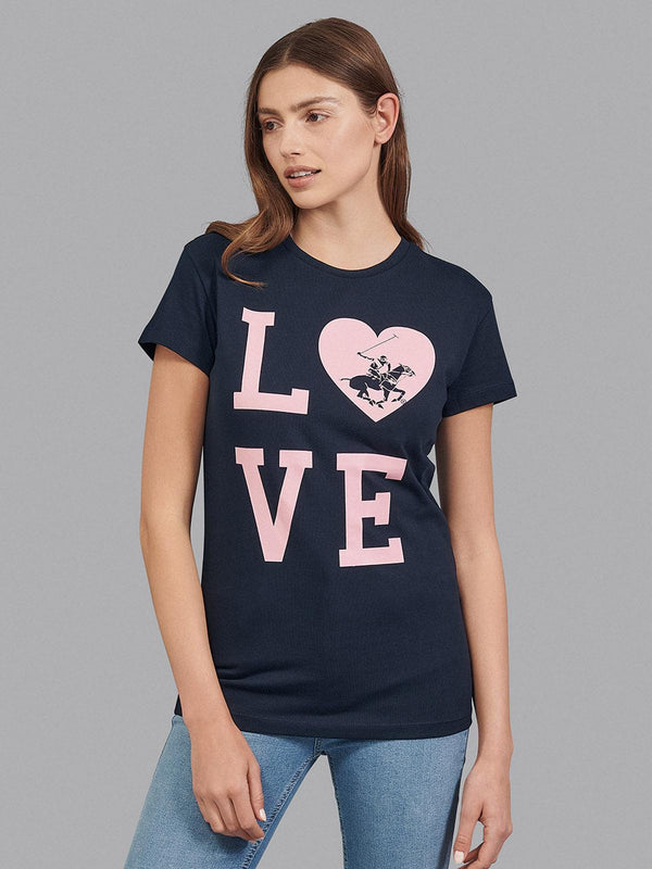 Beverly Hills Polo Club UK-LOVE LOGO T-SHIRT NAVY