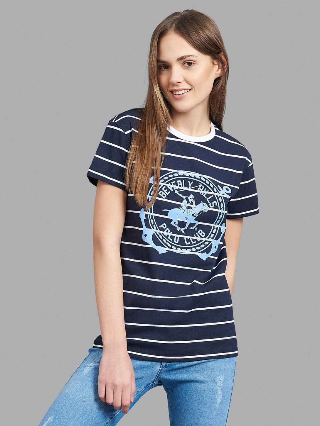 Beverly Hills Polo Club UK-MARITIME CREST T-SHIRT TRUE NAVY