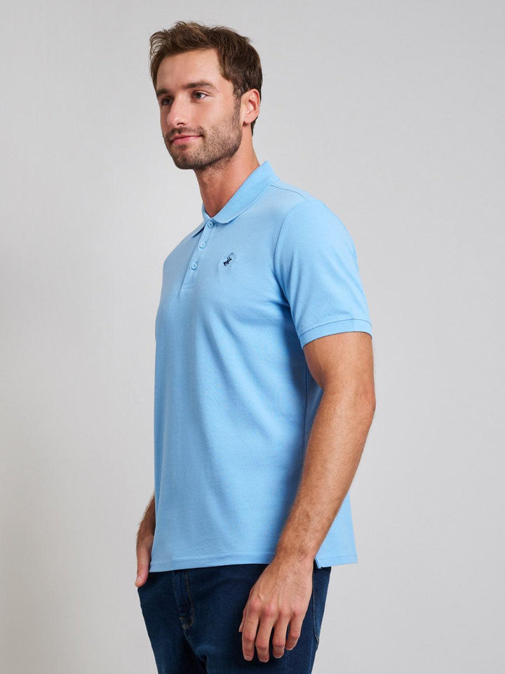 Beverly Hills Polo Club UK-MODERN SLIM FIT POLO SHIRT BREEZE BLUE