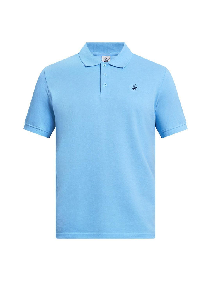 Beverly Hills Polo Club UK-MODERN SLIM FIT POLO SHIRT BREEZE BLUE