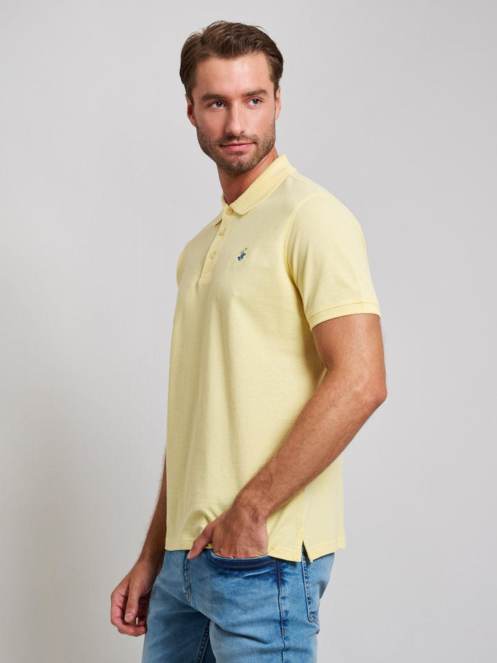 Beverly Hills Polo Club UK-MODERN SLIM FIT POLO SHIRT BROKEN YELLOW