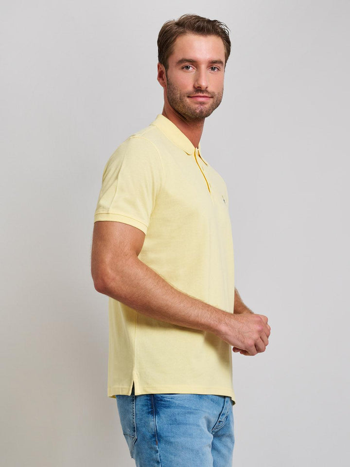 Beverly Hills Polo Club UK-MODERN SLIM FIT POLO SHIRT BROKEN YELLOW