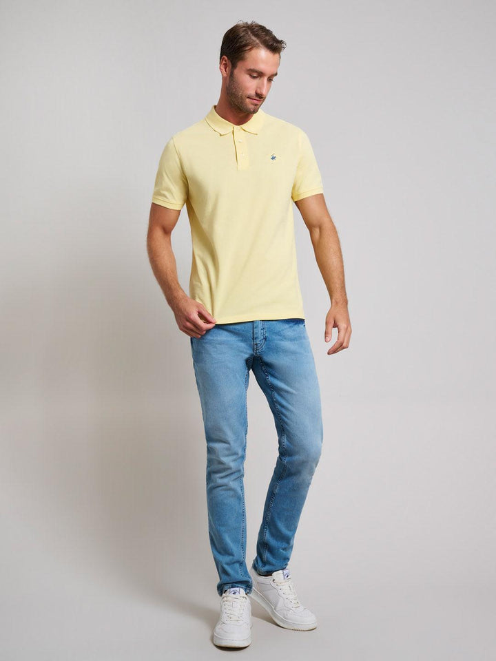 Beverly Hills Polo Club UK-MODERN SLIM FIT POLO SHIRT BROKEN YELLOW