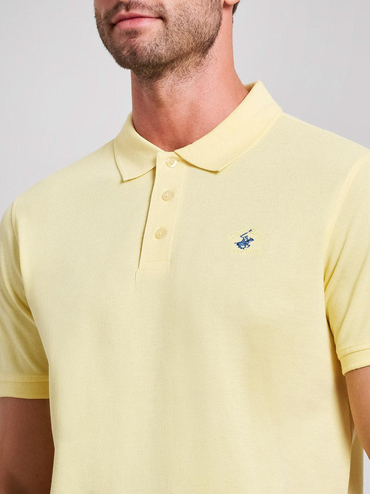 Beverly Hills Polo Club UK-MODERN SLIM FIT POLO SHIRT BROKEN YELLOW