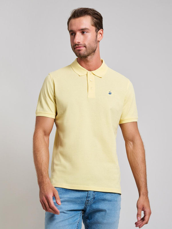 Beverly Hills Polo Club UK-MODERN SLIM FIT POLO SHIRT BROKEN YELLOW