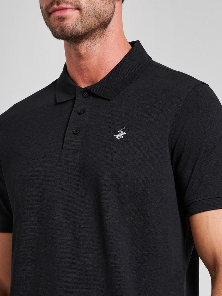 Beverly Hills Polo Club UK-MODERN SLIM FIT POLO SHIRT CLUB BLACK