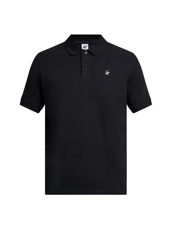 Beverly Hills Polo Club UK-MODERN SLIM FIT POLO SHIRT CLUB BLACK