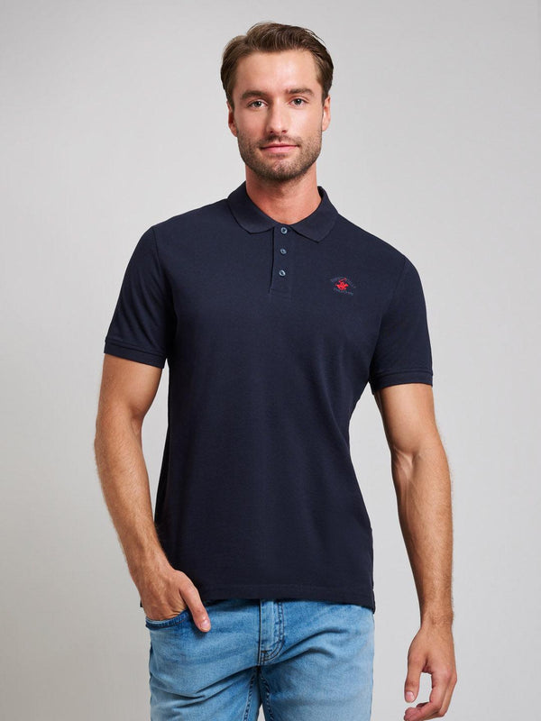 Beverly Hills Polo Club UK-MODERN SLIM FIT POLO SHIRT DARK NAVY