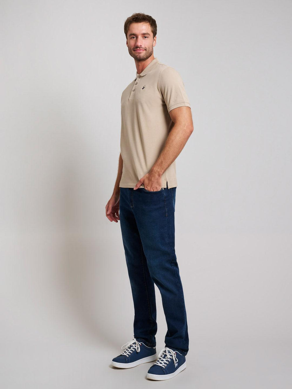 MODERN SLIM FIT POLO SHIRT DESERT SAND – BEVERLY HILLS POLO CLUB