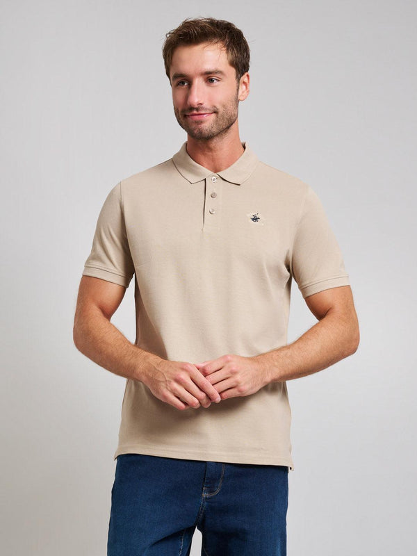 Beverly Hills Polo Club UK-MODERN SLIM FIT POLO SHIRT DESERT SAND