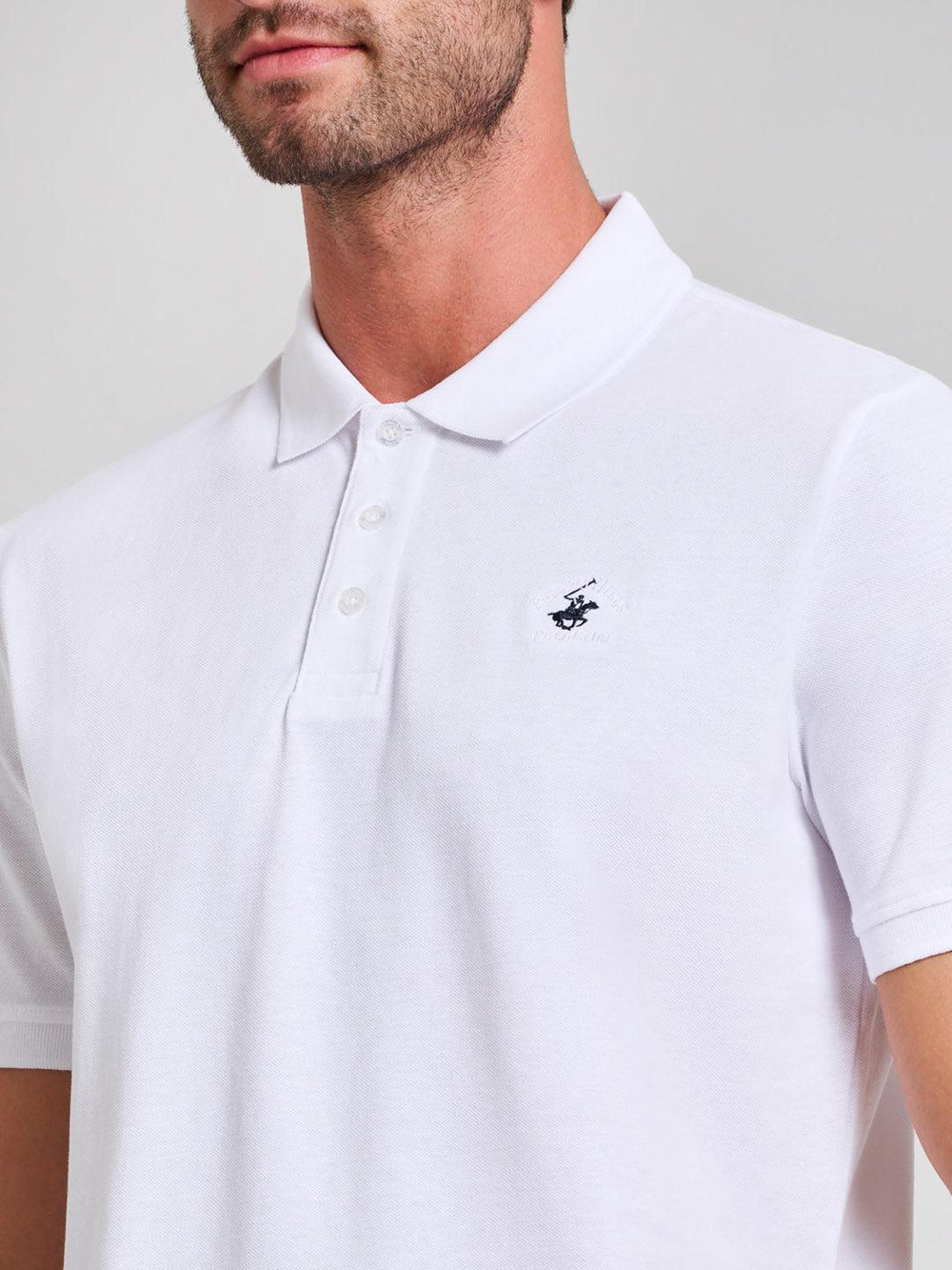 Beverly Hills Polo Club UK-MODERN SLIM FIT POLO SHIRT GHOST WHITE