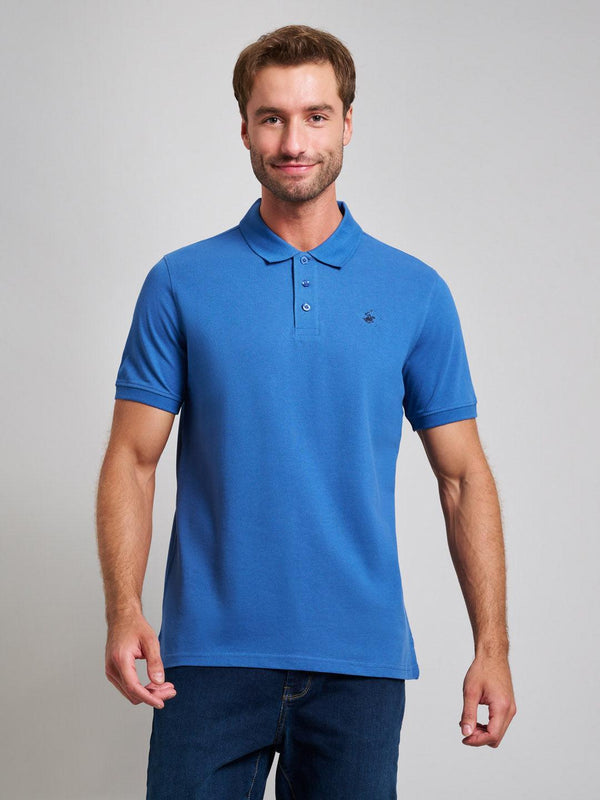 Beverly Hills Polo Club UK-MODERN SLIM FIT POLO SHIRT MARINE BLUE
