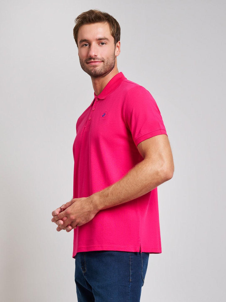 Beverly Hills Polo Club UK-MODERN SLIM FIT POLO SHIRT OPEN FUCHSIA