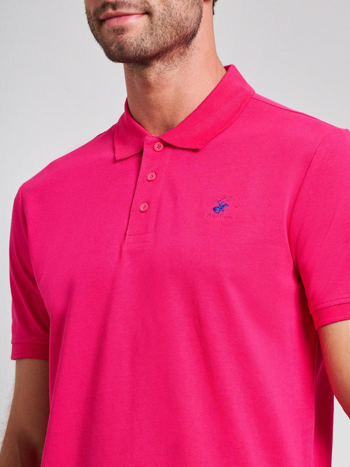Beverly Hills Polo Club UK-MODERN SLIM FIT POLO SHIRT OPEN FUCHSIA