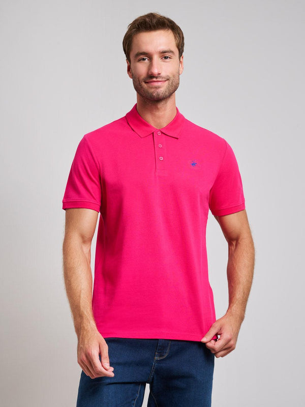 Beverly Hills Polo Club UK-MODERN SLIM FIT POLO SHIRT OPEN FUCHSIA