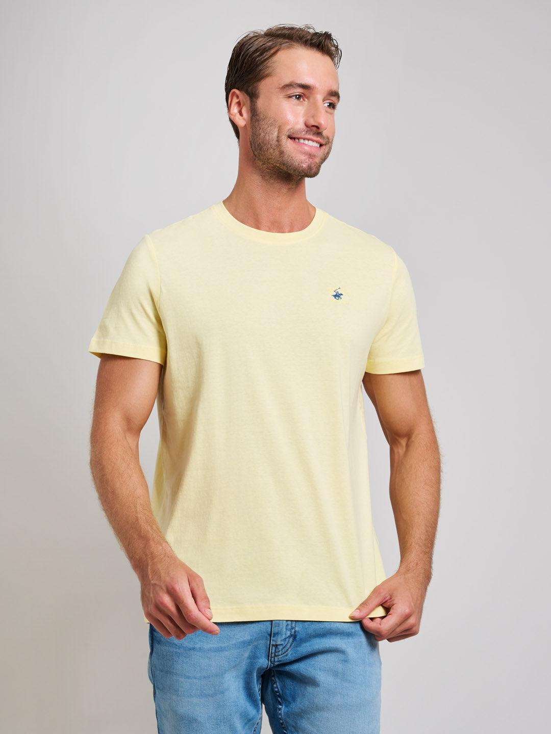 beverly hills polo club MODERN SLIM FIT T-SHIRT BROKEN YELLOW