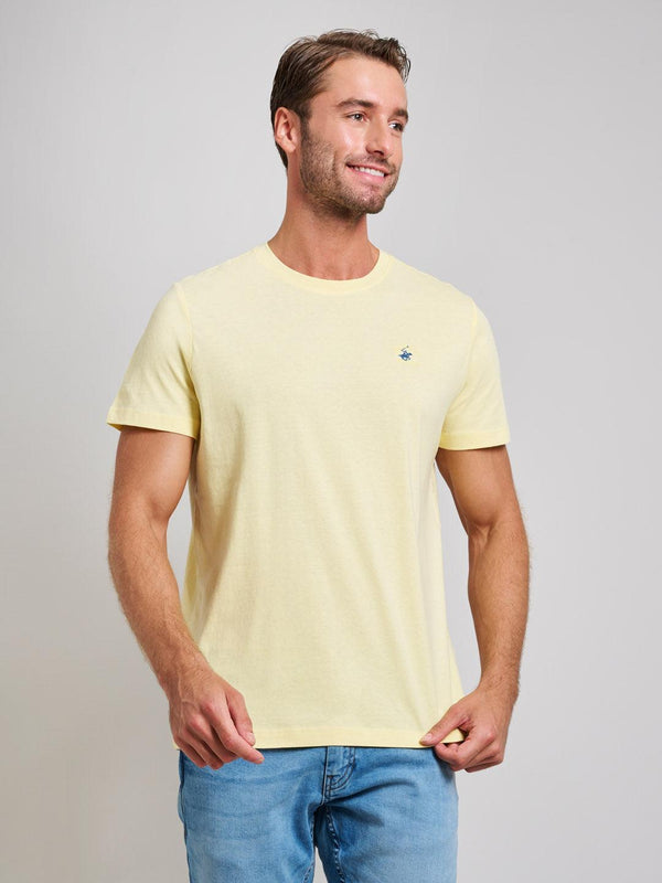 Beverly Hills Polo Club UK-MODERN SLIM FIT T-SHIRT BROKEN YELLOW