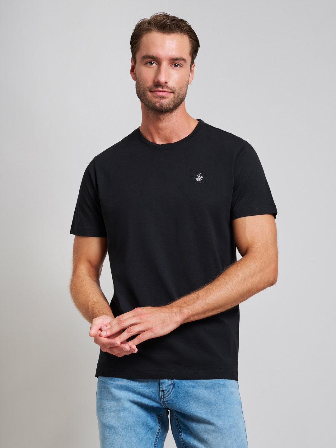 beverly hills polo club MODERN SLIM FIT T-SHIRT CLUB BLACK