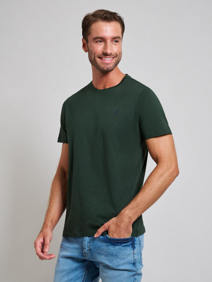 Beverly Hills Polo Club UK-MODERN SLIM FIT T-SHIRT DARK FOREST GREEN