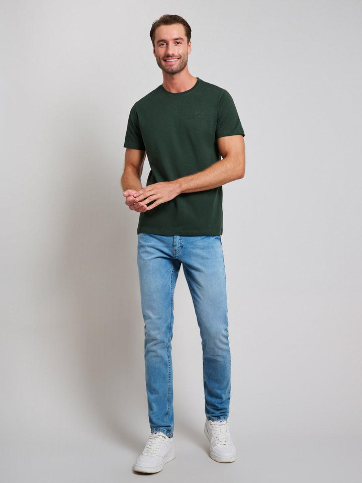 Beverly Hills Polo Club UK-MODERN SLIM FIT T-SHIRT DARK FOREST GREEN