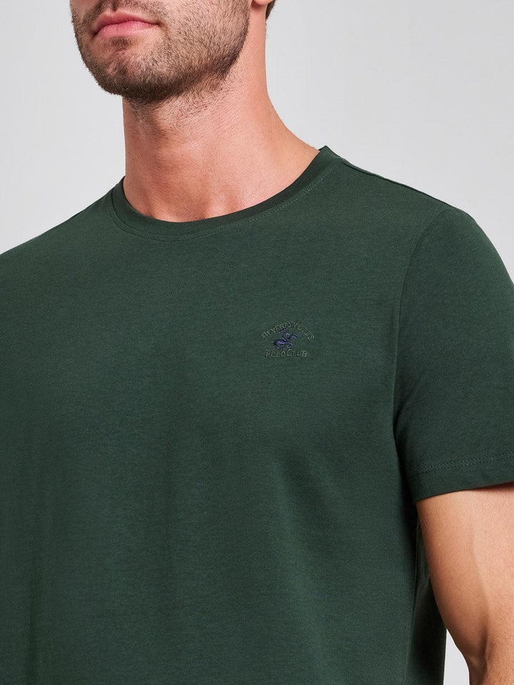 Beverly Hills Polo Club UK-MODERN SLIM FIT T-SHIRT DARK FOREST GREEN