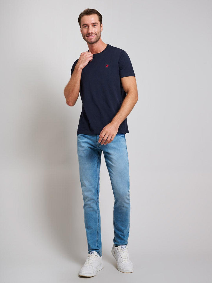 Beverly Hills Polo Club UK-MODERN SLIM FIT T-SHIRT DARK NAVY