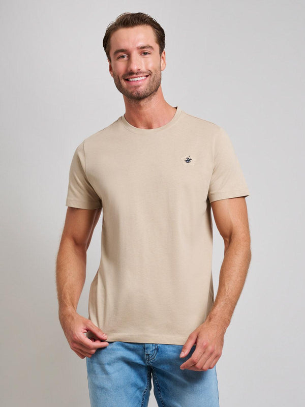 Beverly Hills Polo Club UK-MODERN SLIM FIT T-SHIRT DESERT SAND