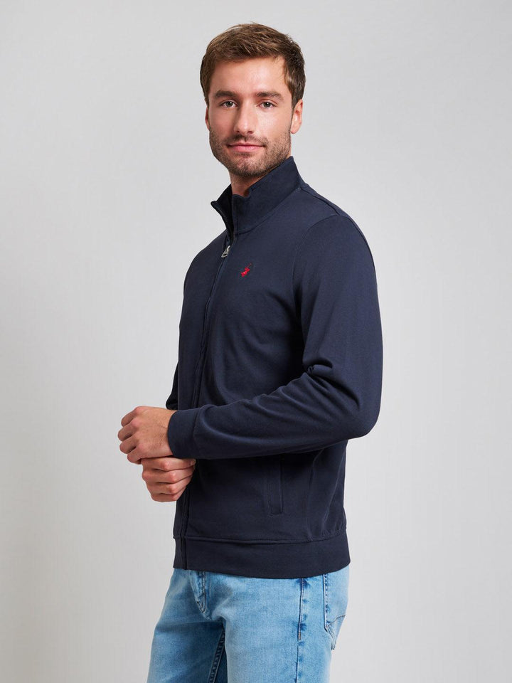 Beverly Hills Polo Club UK-MODERN SLIM FIT ZIP SWEAT DARK NAVY