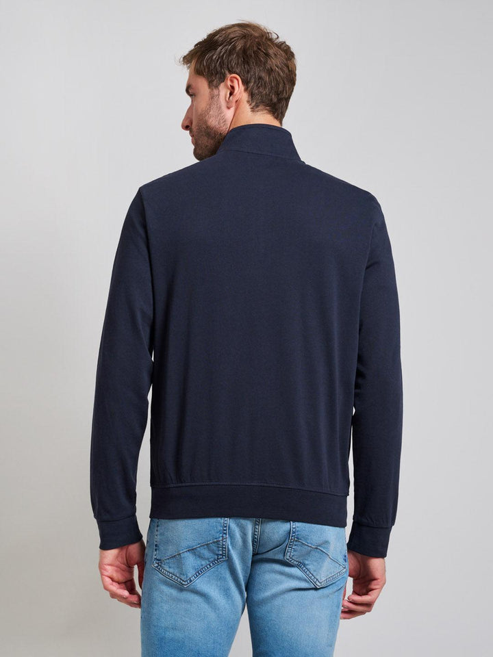 Beverly Hills Polo Club UK-MODERN SLIM FIT ZIP SWEAT DARK NAVY
