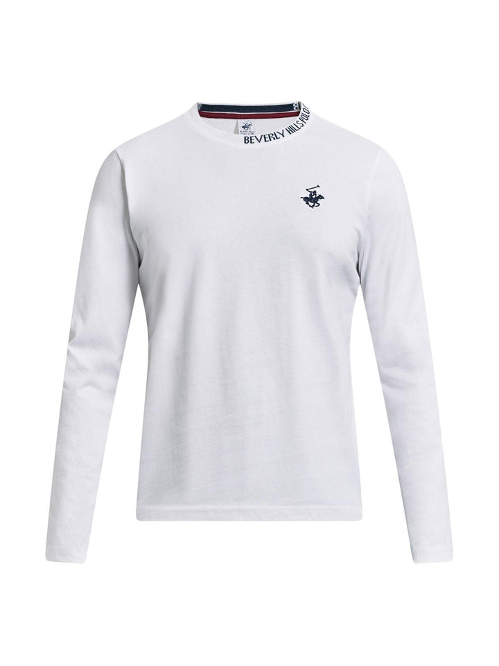 Beverly Hills Polo Club UK-NECK LOGO ICON PONY LS T-SHIRT WINTER WHITE