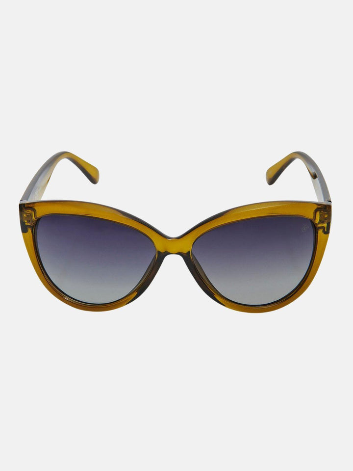 Beverly Hills Polo Club UK-OVERSIZED CATS EYE POLARISED SUNGLASSES GREEN GRADIENT GREY