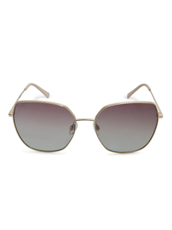 Beverly Hills Polo Club UK-OVERSIZED CHAINLINK POLARISED SUNGLASSES BEIGE GOLD GRADIENT CLAY