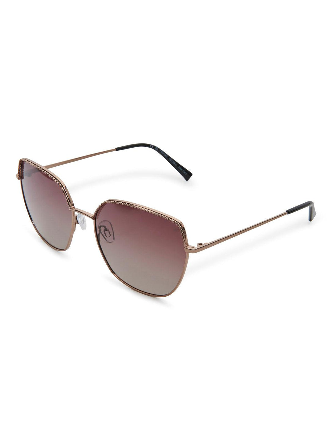 Beverly Hills Polo Club UK-OVERSIZED CHAINLINK POLARISED SUNGLASSES BRONZE GOLD GRADIENT COFFEE