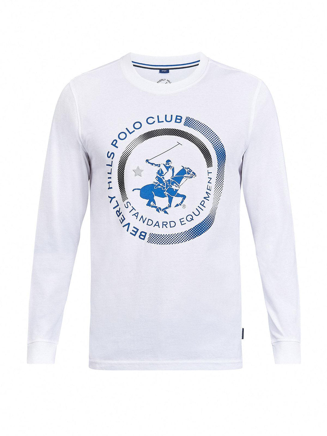 Beverly Hills Polo Club UK-OVERSIZED STANDARD EQUIPMENT LOGO LS T-SHIRT WHITE