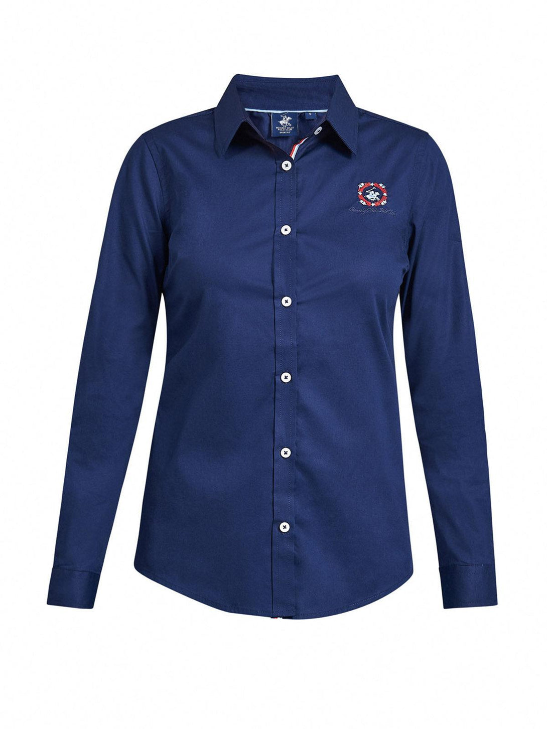 Beverly Hills Polo Club UK-PATCHED OXFORD SHIRT TRUE NAVY