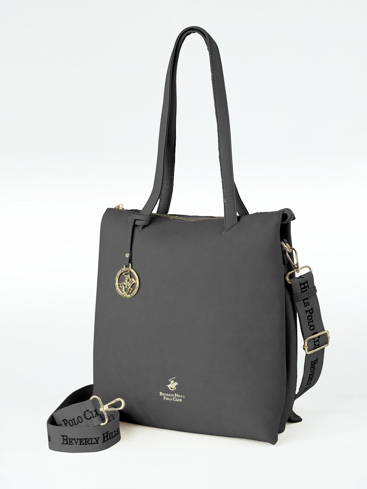 PENDANT TOTE BAG BLACK BEVERLY HILLS POLO CLUB