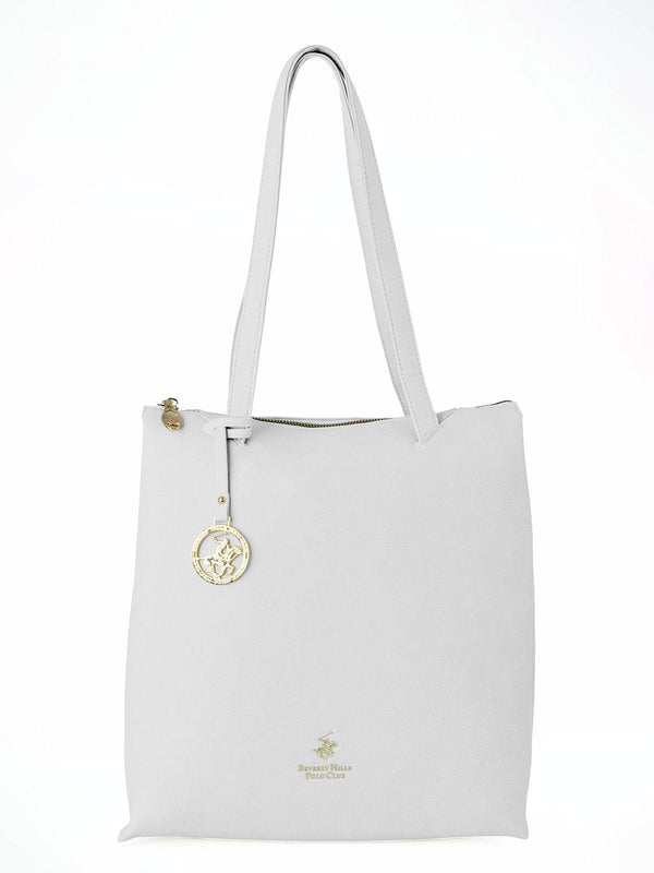 Beverly Hills Polo Club UK-PENDANT TOTE BAG WHITE