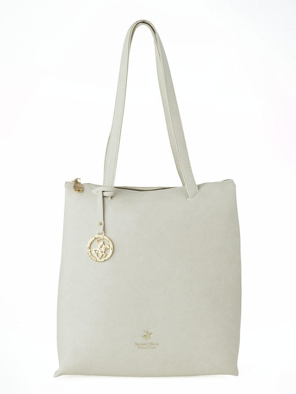 Beverly Hills Polo Club UK-PENDANT TOTE BAG WINTER WHITE