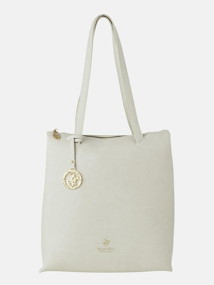 Beverly Hills Polo Club UK-PENDANT TOTE BAG WINTER WHITE