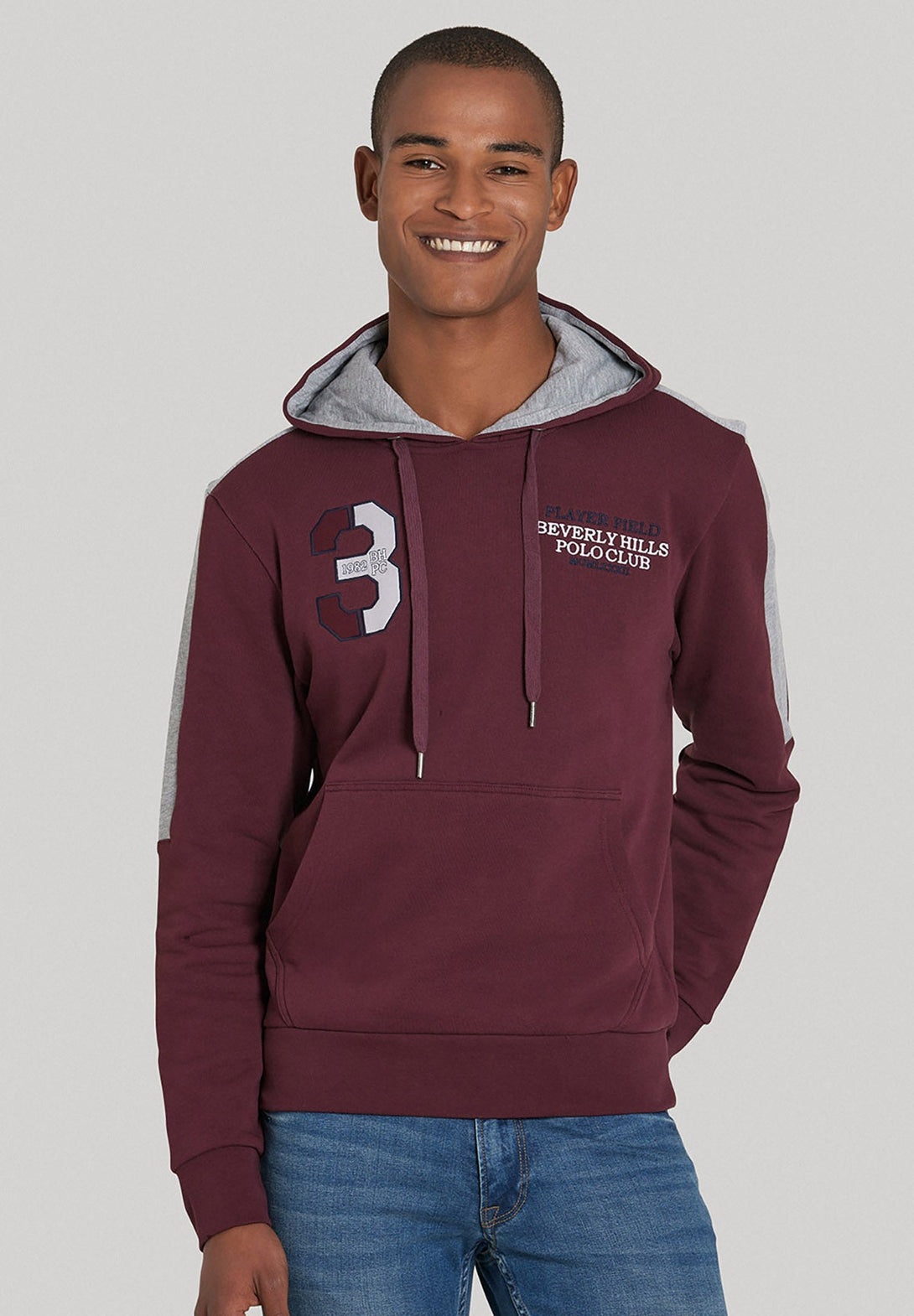 Beverly Hills Polo Club UK-PLAYER FIELD HOODIE BORDEAUX