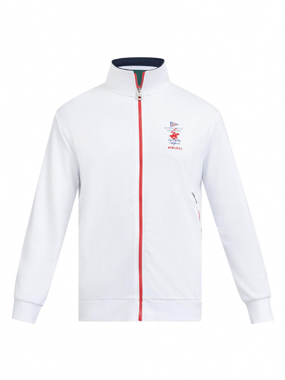 Beverly Hills Polo Club UK-POLO CLUB FLAG LOGO ZIP SWEAT WHITE