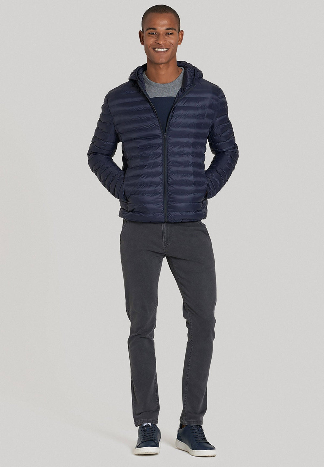 Beverly Hills Polo Club UK-POLO CLUB HOODED DOWN JACKET NAVY