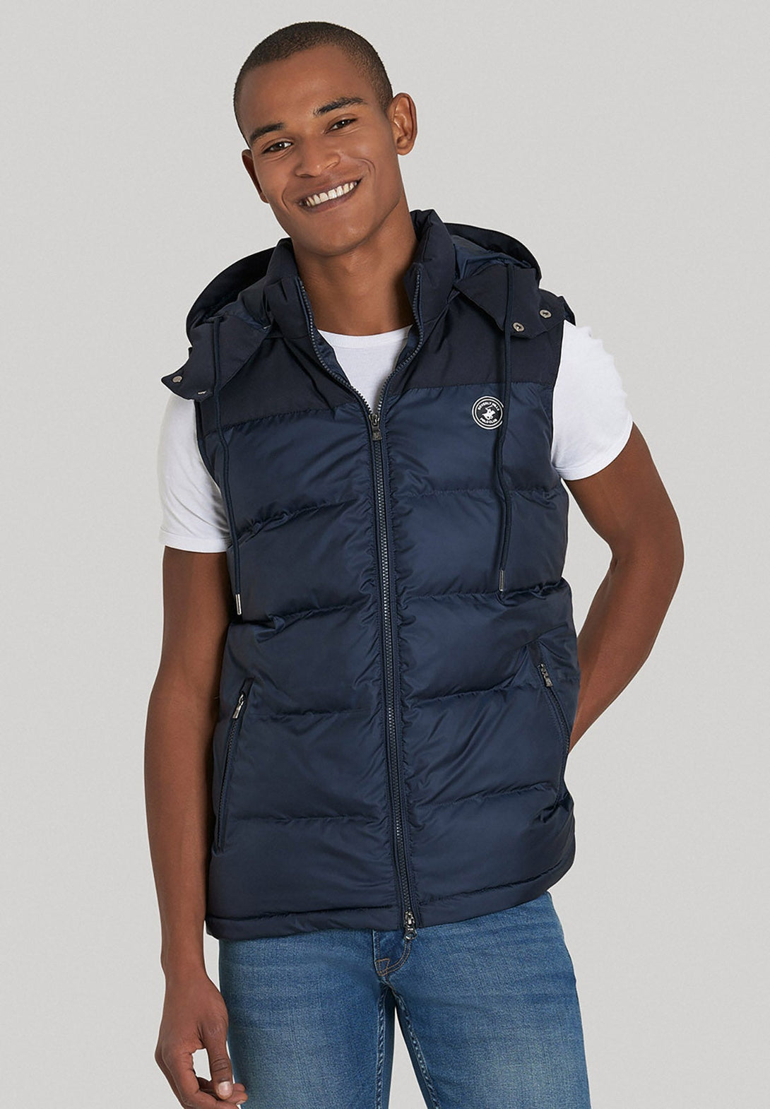 Beverly Hills Polo Club UK-POLO CLUB HOODED GILET NAVY