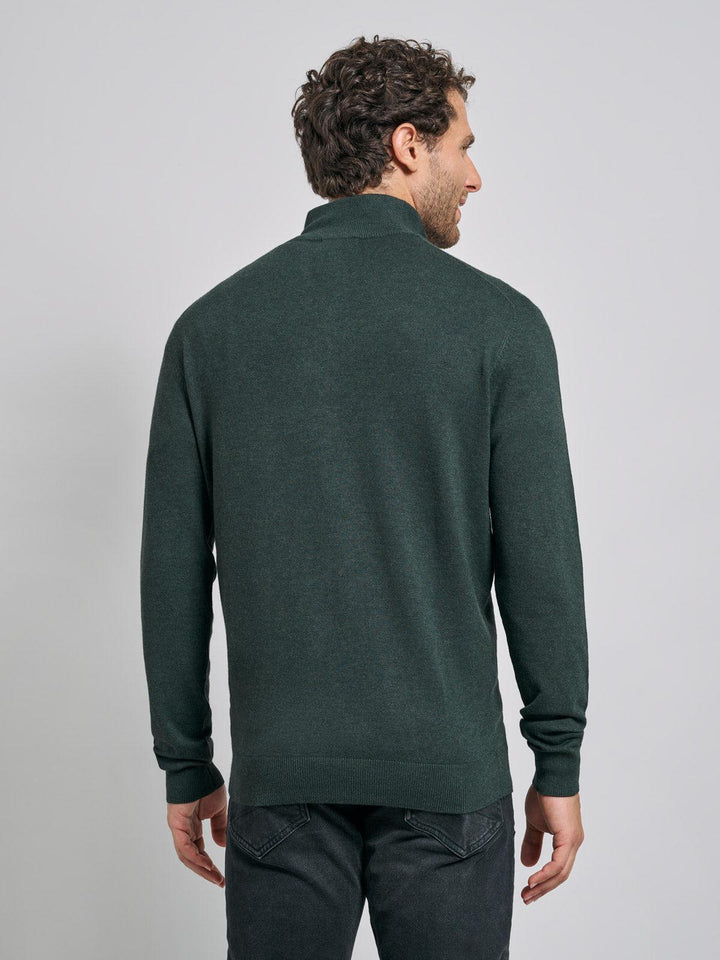 Beverly Hills Polo Club UK-POLO PONY 1/4 ZIP KNIT HUNTER GREEN