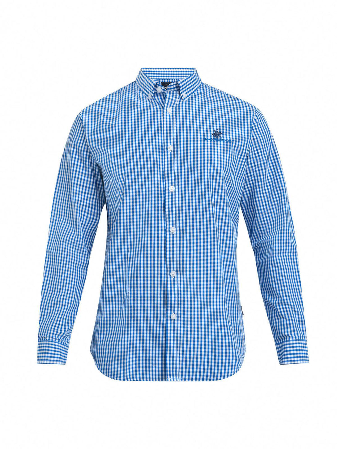 Beverly Hills Polo Club UK-POLO PONY BUTTON DOWN CHECK SHIRT BLUE