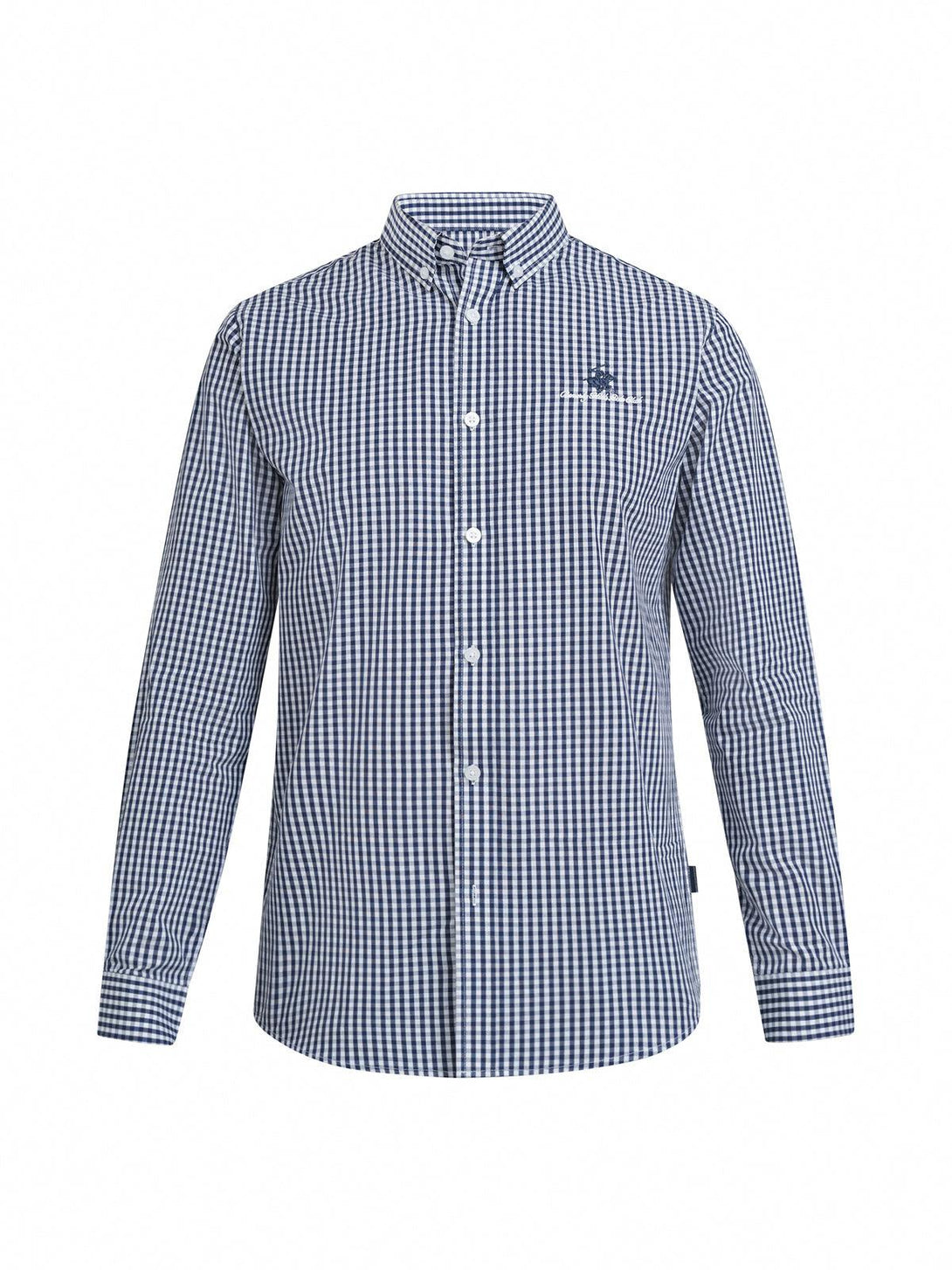 Beverly Hills Polo Club UK-POLO PONY BUTTON DOWN CHECK SHIRT NAVY