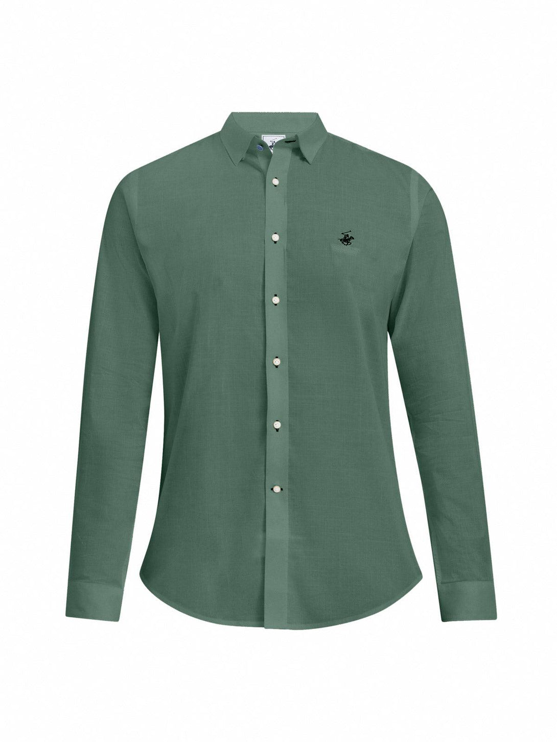 Beverly Hills Polo Club UK-POLO PONY FORMAL SHIRT ARMY GREEN